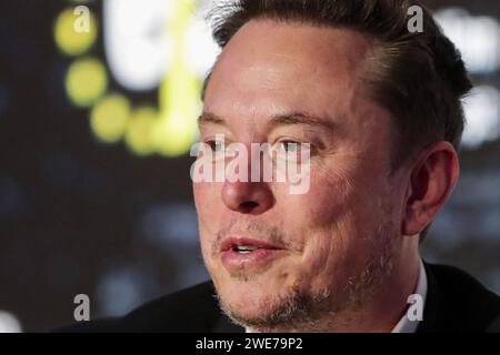Cracovie, Pologne. 22 janvier 2024. Elon Musk de la RPA assiste à la Conférence de l'Association juive européenne à DoubleTree by Hilton à Cracovie. Conférence sur l'antisémitisme. Crédit : SOPA Images Limited/Alamy Live News Banque D'Images