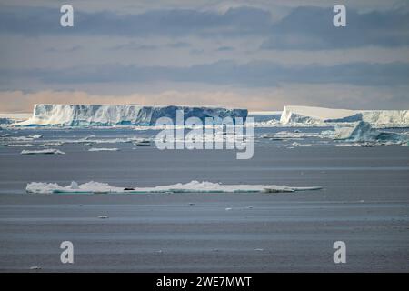 Icebergs entre l'île James Ross et l'île Snow Hill Banque D'Images