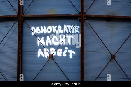 Slogan sur le Centre de documentation Checkpoint Charlie, Berlin-Kreuzberg, Berlin, Allemagne Banque D'Images