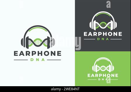 Modèle de symbole de conception d'écouteur d'ADN pour votre entreprise, vecteur d'élément de modèle de conception moderne Illustration de Vecteur