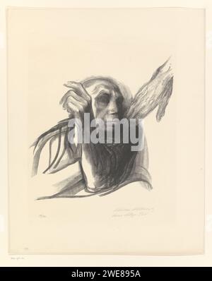 Käthe Kollwitz comme une vieille femme avec la main sur l'épaule, Käthe Kollwitz, dans ou après 1934 - dans ou avant 1937 personnes historiques de papier imprimé. vieille femme. main Banque D'Images