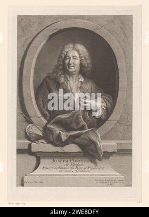 Portret van Joseph Christophe, Louis Surugue, d'après François Hubert Drouais, 1735 gravures sur papier / gravures de personnages historiques. portrait, autoportrait de peintre Banque D'Images