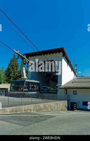 Seilbahn, Seegrubenbahn, Talstation Banque D'Images