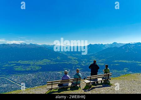 Panoramablick, Innsbruck, Fluß, Auberge Banque D'Images