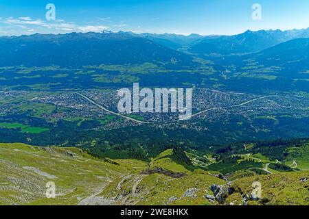 Panoramablick, Innsbruck, Fluß, Auberge Banque D'Images