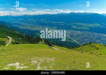 Panoramablick, Innsbruck, Fluß, Auberge Banque D'Images