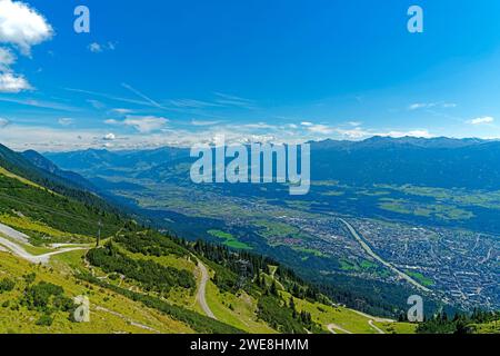 Panoramablick, Innsbruck, Fluß, Auberge Banque D'Images