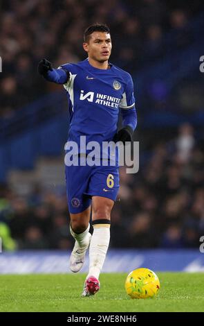 Londres, Royaume-Uni. 23 janvier 2024. Thiago Silva de Chelsea lors du match de la coupe Carabao à Stamford Bridge, Londres. Le crédit photo devrait se lire : David Klein/Sportimage crédit : Sportimage Ltd/Alamy Live News Banque D'Images