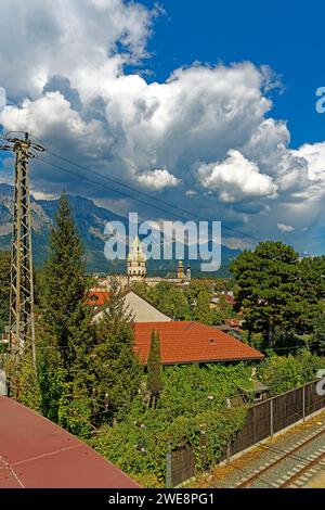 Burg Hasegg, Münzerturm, Eisenbahnstrecke Banque D'Images