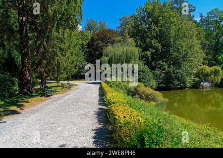 Schloß Ambras, Schloßpark, Großer Weiher Banque D'Images