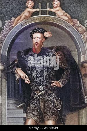 Henry Howard, comte de Surrey, 1517-1547 Englischer Dichter Aus dem Buch Lodges British Portraits, Londres 1823., Historisch, digital restaurierte Reproduktion von einer Vorlage aus dem 19. Jahrhundert, Date d'enregistrement non indiquée Banque D'Images