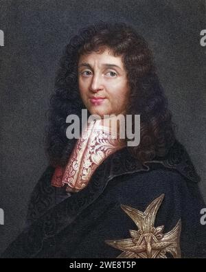 Jean Baptiste Colbert 1619-1683. Generalkontrolleur der Finanzen, ab 1665, und Staatssekretär für die Marine, ab 1668 unter Ludwig XIV AUS dem Buch Galerie de portraits, veröffentlicht 1833., Historisch, digital restaurierte Reproduktion von einer Vorlage aus dem 19. Jahrhundert, Date d'enregistrement non indiquée Banque D'Images