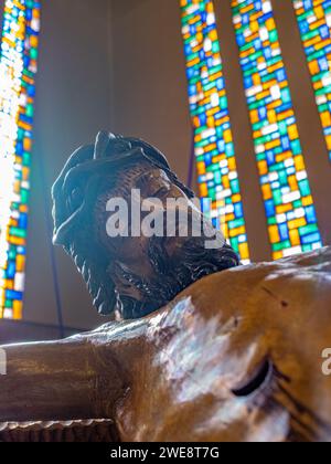 Christ de l'espérance de Huesca. Semaine Sainte Huesca. Christ Parish of Perpetual Help Banque D'Images