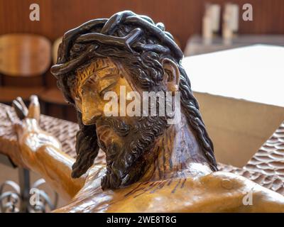 Christ de l'espérance de Huesca. Semaine Sainte Huesca. Christ Parish of Perpetual Help Banque D'Images