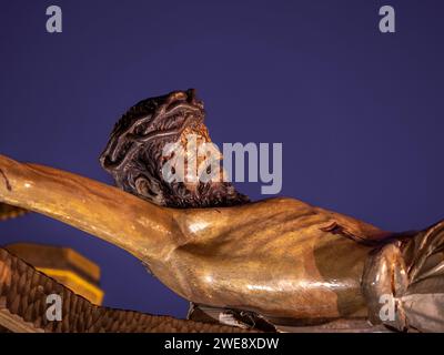 Christ de l'espérance de Huesca. Semaine Sainte Huesca. Christ Parish of Perpetual Help Banque D'Images