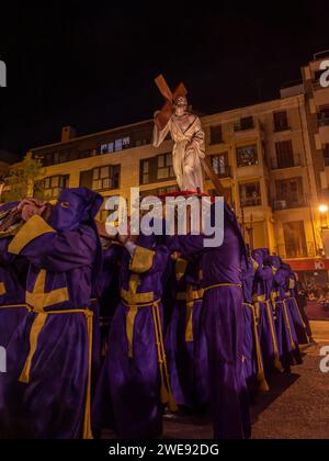 Image de notre Père Jésus de Nazareth de Huesca. Pâques. Fraternité de Huesca Banque D'Images