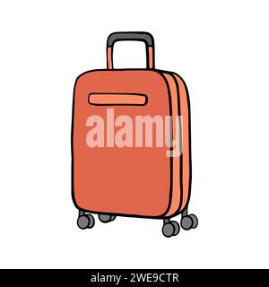 Valise de voyage dans le vecteur de bagage à main clip art de style doodle Illustration de Vecteur