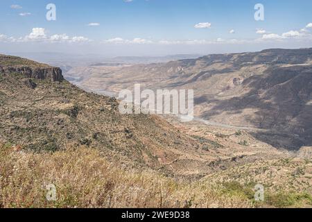 Vue sur le paysage du parc national des montagnes Simien, Éthiopie Banque D'Images