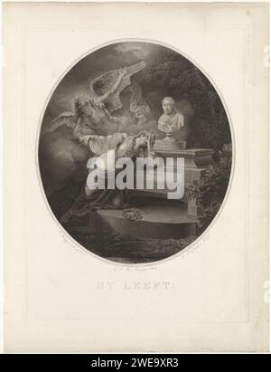 Monument funéraire pour Hendrik Hooft Daniëlsz., Lambertus Antonius Claessens, d'après Jacques Kuyper, 1794 print la ville d'Amsterdam magnifique pleure la tombe de Hendrik Hooft Daniëlsz. Il y a un buste portrait du maire sur le sarcophage en pierre. Un ange soutient la vierge triste. Amsterdam gravure sur papier / gravure tombe-bâtiment, tombe monumentale Banque D'Images