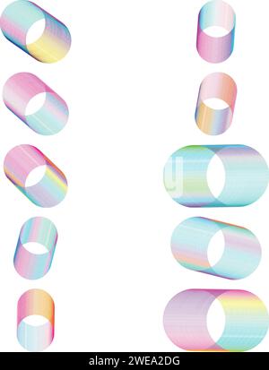 Un ensemble d'éléments de conception de forme dégradée futuriste découpée abstraite. Illustration de Vecteur