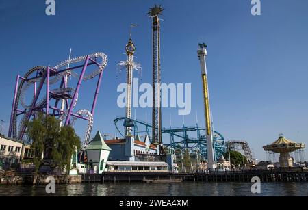 Stockholm : parc d'attractions Gröna Lund, île de Djurgarden Banque D'Images