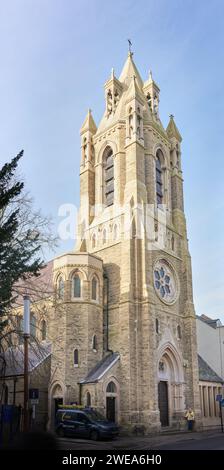 Ancienne église chrétienne, aujourd'hui réaménagée pour faire partie du Pembroke College, Université de Cambridge, Angleterre. Banque D'Images