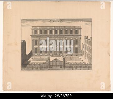Vue de Powis House à Londres, Sutton Nicholls, 1720 - 1731 print London papier gravure / gravure Hôtel, i.e. petit palais dans la ville de Londres Banque D'Images