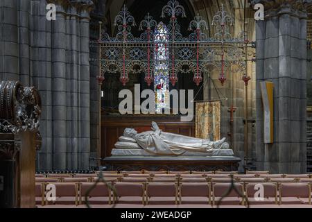 Édimbourg, Écosse - 16 janvier 2024 - effigie de James Francis Montgomery dans la cathédrale épiscopale Sainte-Marie ou l'église cathédrale Sainte-Marie-la-Vir Banque D'Images