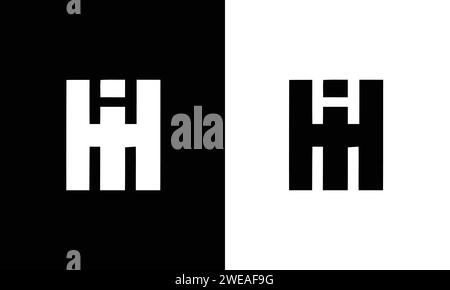 Lettres de l'alphabet initiales Monogram logo HI, H et I. Illustration de Vecteur