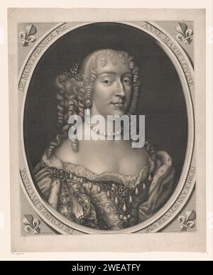 Portret van Anne Marie Louise d'Orléans, Pierre Simon (I), 1675 - 1680 imprimer papier gravure / gravure personnages historiques Banque D'Images