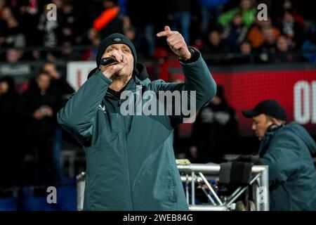 Rotterdam, pays-Bas. 24 janvier 2024. Rotterdam - Mc Joe lors du match entre Feyenoord et PSV au Stadion Feijenoord de Kuip le 24 janvier 2024 à Rotterdam, pays-Bas. Crédit : photos boîte à boîte/Alamy Live News Banque D'Images