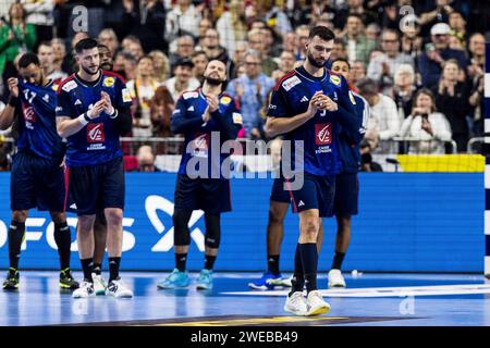 Nedim Remili (Frankreich, #5) wird als Spieler des Spiels ausgezeichnet MEN?S EHF EURO 2024 : Frankreich - Ungarn ; LANXESS Arena, K?ln am 24.01.2024 Banque D'Images