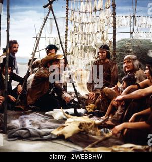 Polly oder Die bataille am Bluewater Creek, Fernsehfilm nach dem Stück von John gay, Deutschland 1975, Regie : Jürgen Flimm, Darsteller : Heinz Baumann (brille), ggü. Romuald Pekny Banque D'Images
