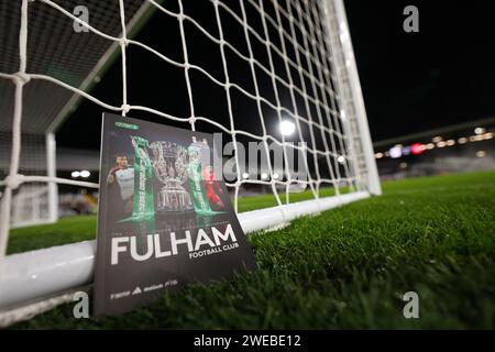 Craven Cottage, Fulham, Londres, Royaume-Uni. 24 janvier 2024. Demi-finale de football de la Carabao Cup, deuxième étape, Fulham contre Liverpool ; programme du jour du match crédit : action plus Sports/Alamy Live News Banque D'Images