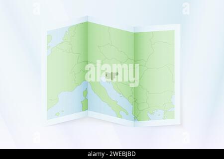 Carte de la Slovénie, papier plié avec carte de la Slovénie. Illustration vectorielle. Illustration de Vecteur