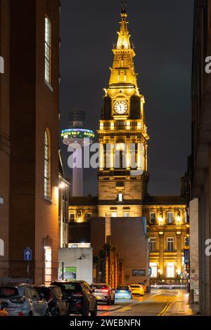 The Municipal Hotel, Dale Street, Liverpool, vue de Cheapside en hiver 2023. À l'origine un bâtiment du conseil municipal, maintenant un hôtel. Banque D'Images