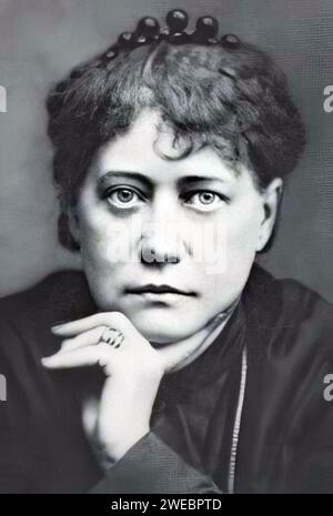 Helena Blavatsky, Helena Petrovna Blavatsky (1831 – 1891), Madame Blavatsky, était une mystique et auteure russe et américaine Banque D'Images