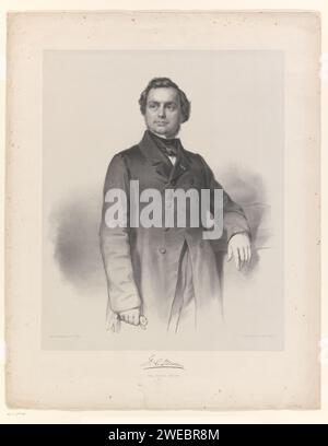 Portrait de Franciscus Cornelis Donders, Carl Wildt, d'après H. Wolfram, 1830 - 1860 imprimé Signature en fac-similé. Journal berlinois. personnages historiques. homme adulte Banque D'Images