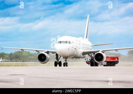 Boryspil, Ukraine - 14 juillet 2020 : l'avion Airbus A319 d'AirFrance est l'aéroport international de Boryspil Banque D'Images