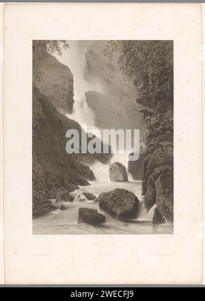 Vue de la cascade de Chède, Eugène Cicéri, 1859 imprimeur : Parisafter photo par : Parisprinter : Parispublisher : Parispublisher : New York (ville) Paper Waterfall. Ravin, gouffre, abîme, canyon passion Banque D'Images