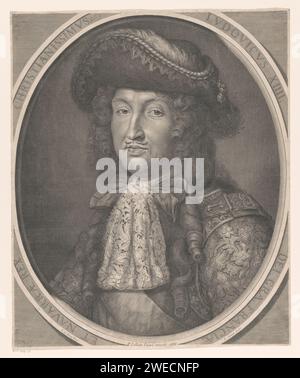 Portrait de Lodewijk XIV, Pierre Simon (I), 1688 papier gravure / gravure de personnages historiques Banque D'Images