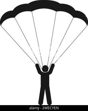 conception d'illustration vectorielle d'icône de parapente Illustration de Vecteur