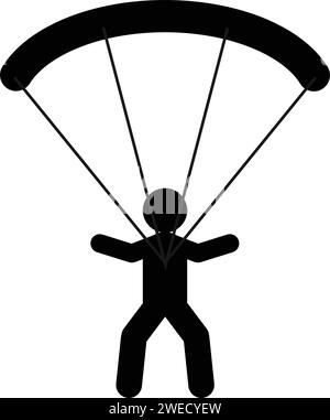 conception d'illustration vectorielle d'icône de parapente Illustration de Vecteur