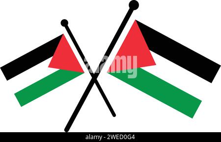 Drapeau de Palestine illustration de conception d'icône de vecteur modèle Illustration de Vecteur