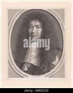 Portret van Michel le Tellier, Robert Nanteuil, 1677 print France gravure sur papier personnages historiques. ministre  gouvernement. fonctionnaire ; fonctionnaire ; fonctionnaire (en général) Banque D'Images