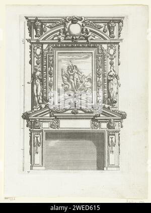 Subsema, arbre décoré de Neptune et Amphitrite, Abraham bosse, d'après Jean Barbet, après 1638 - avant 1643 page 14 de la deuxième édition de la série. La numérotation des tirages ne correspond que partiellement à celle de la première édition. Imprimeur : France (possiblement)après conception par : France (possiblement)éditeur : Paris paper graving Banque D'Images