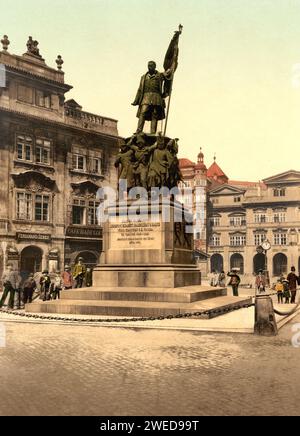 Monument au maréchal autrichien Joseph Radetzky von Radetz iin Malostranské Square, Prague, République tchèque ca.1890-1900 Banque D'Images