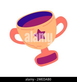 illustration vectorielle d'élément d'icône de trophée dans le style plat Illustration de Vecteur