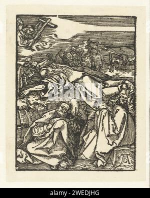 Christ Op de Olijf Mont, Albrecht Dürer, 1508 - 1509 imprimer le Christ prie dans la cour de Getsémane, pendant que ses disciples dorment autour de lui. Cette impression est probablement une fois destinée à faire partie de la série de presse 'de Kleine Passie', mais rejetée par Dürer et remplacée par un autre dessin. Nuremberg paper la prière du Christ dans le jardin de Gethsémani pendant la nuit Banque D'Images