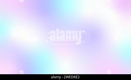 Fond dégradé holographique Y2K. Illustration vectorielle nacrée moderne. Carte flou doux. Affiche aura irisée. Décor minimaliste pastel pour Illustration de Vecteur